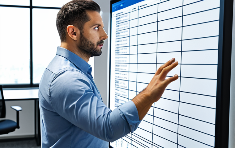 **
A professional project manager, fully clothed in business casual attire, reviewing a Gantt chart on a large screen in a modern office setting, appropriate content, safe for work, perfect anatomy, correct proportions, well-formed hands, proper finger count, natural body proportions, professional lighting.
**