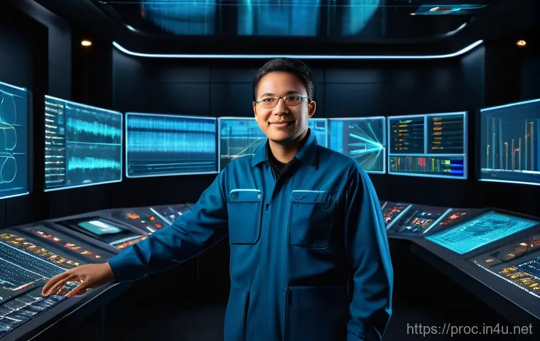 공정관리 기술자 채용 트렌드 및 요구사항 - A diverse process control engineer, appearing as an orchestra conductor, stands confidently in a fut...