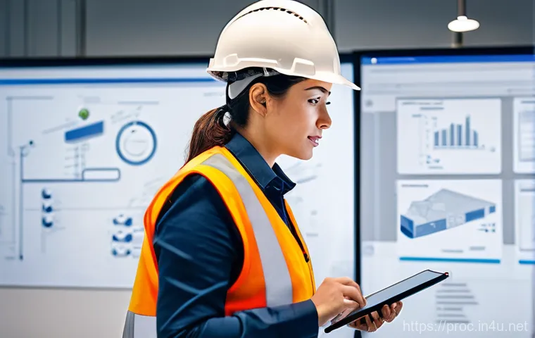 공정관리 기술자 채용 트렌드 및 요구사항 - In a bright, modern smart factory environment, a focused process control engineer of diverse ethnici...